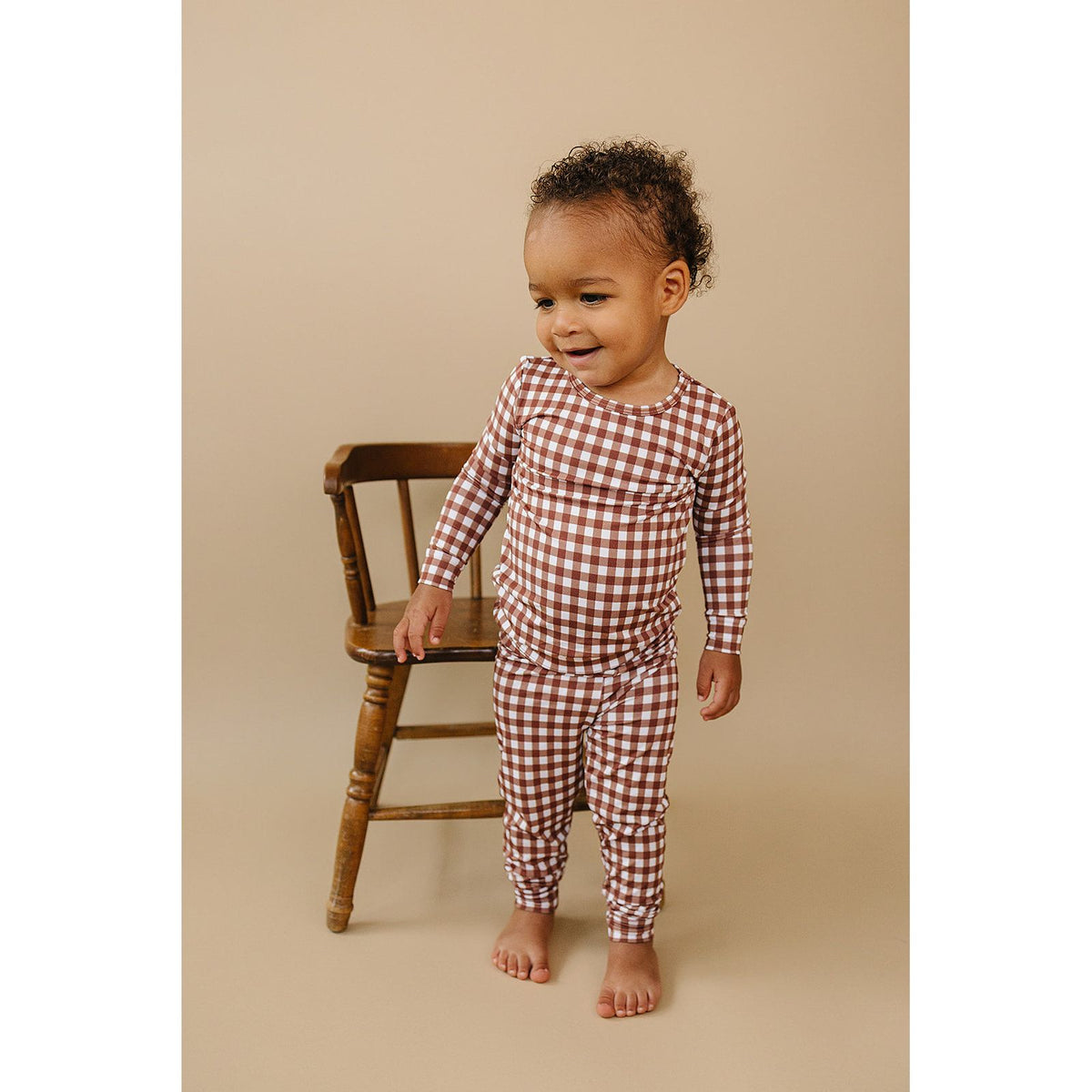 Bamboo Two Piece Set | Chocolate Gingham