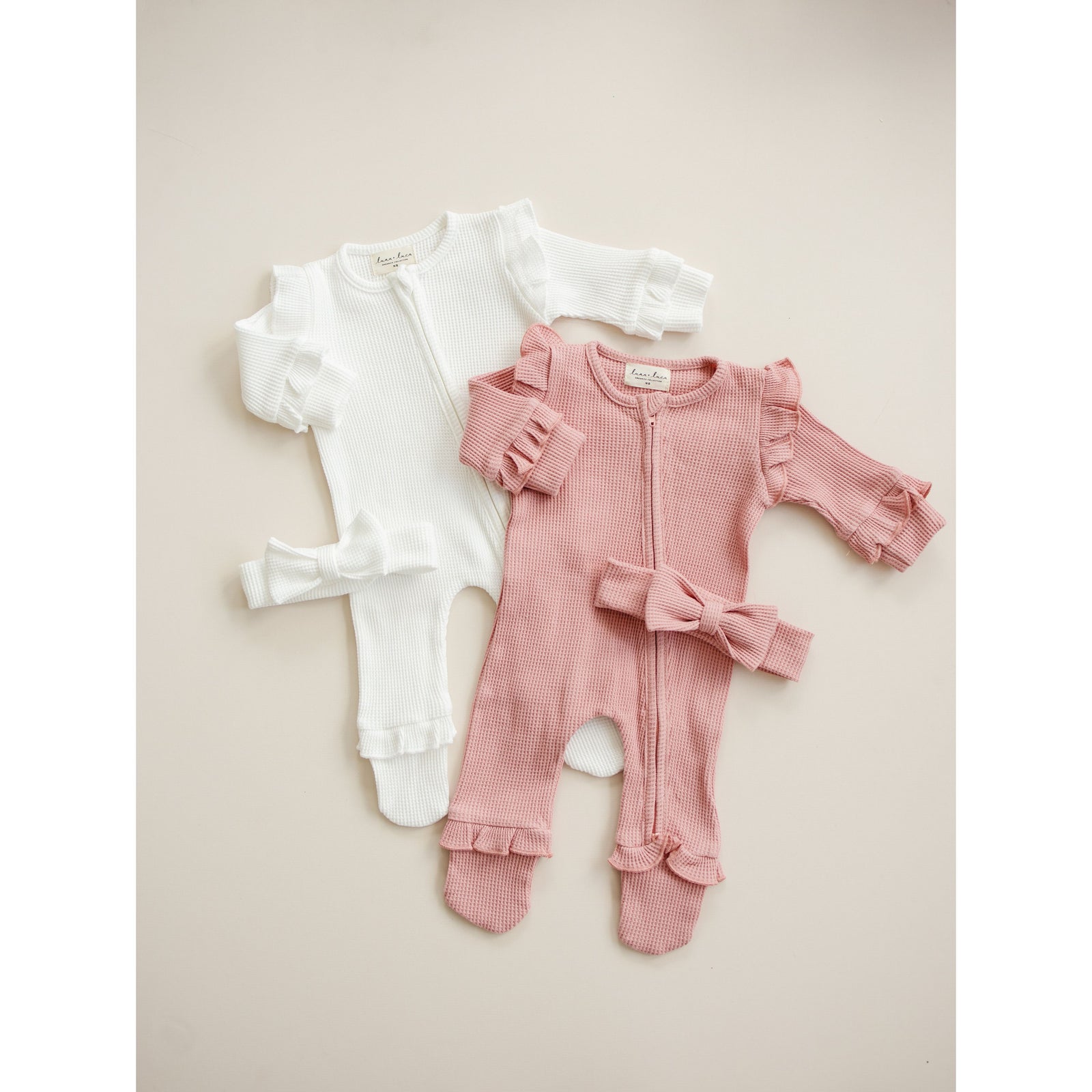 Luna + Luca Ruffle Waffle Set - Dusty Rose