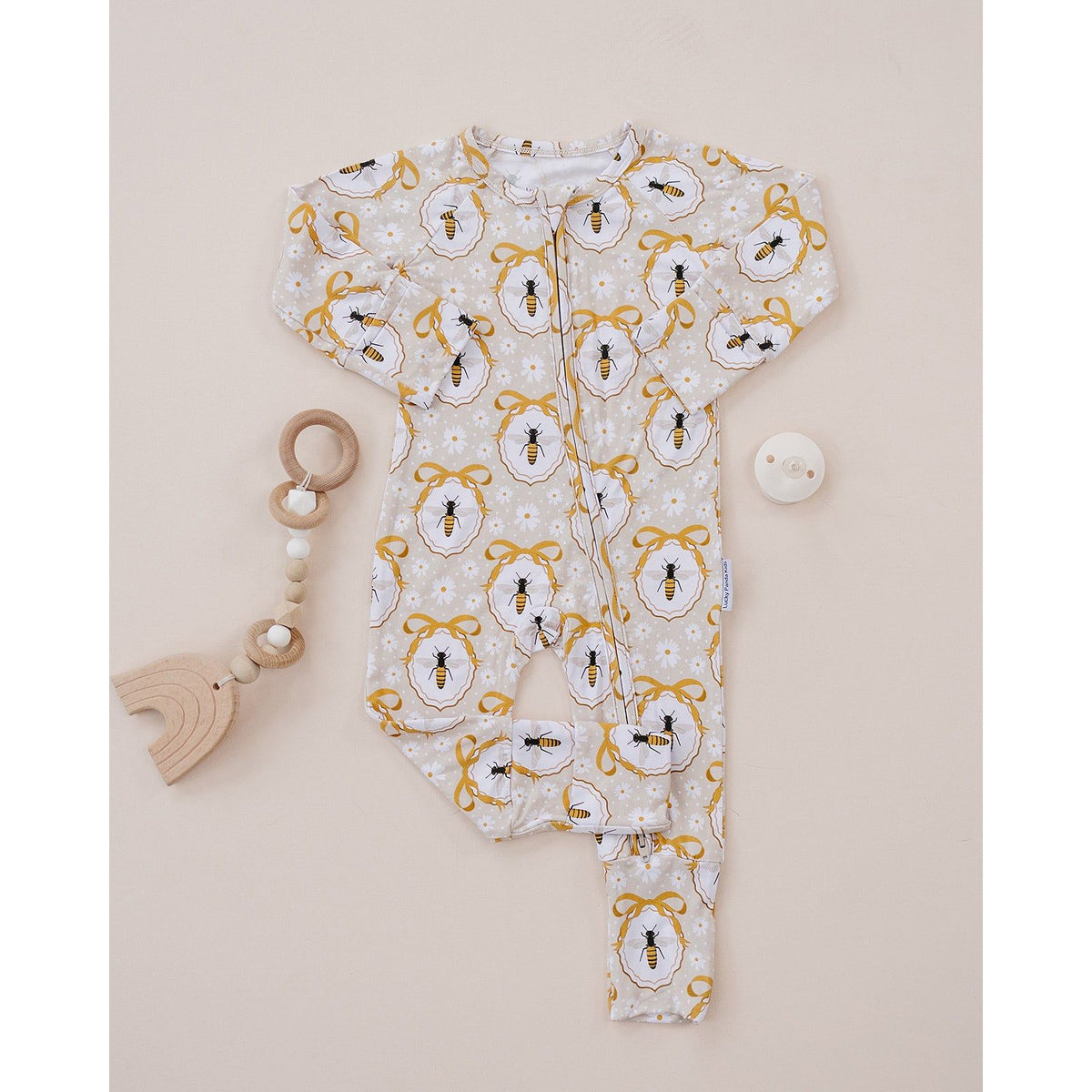 Bamboo Zip Romper | Honey Bee