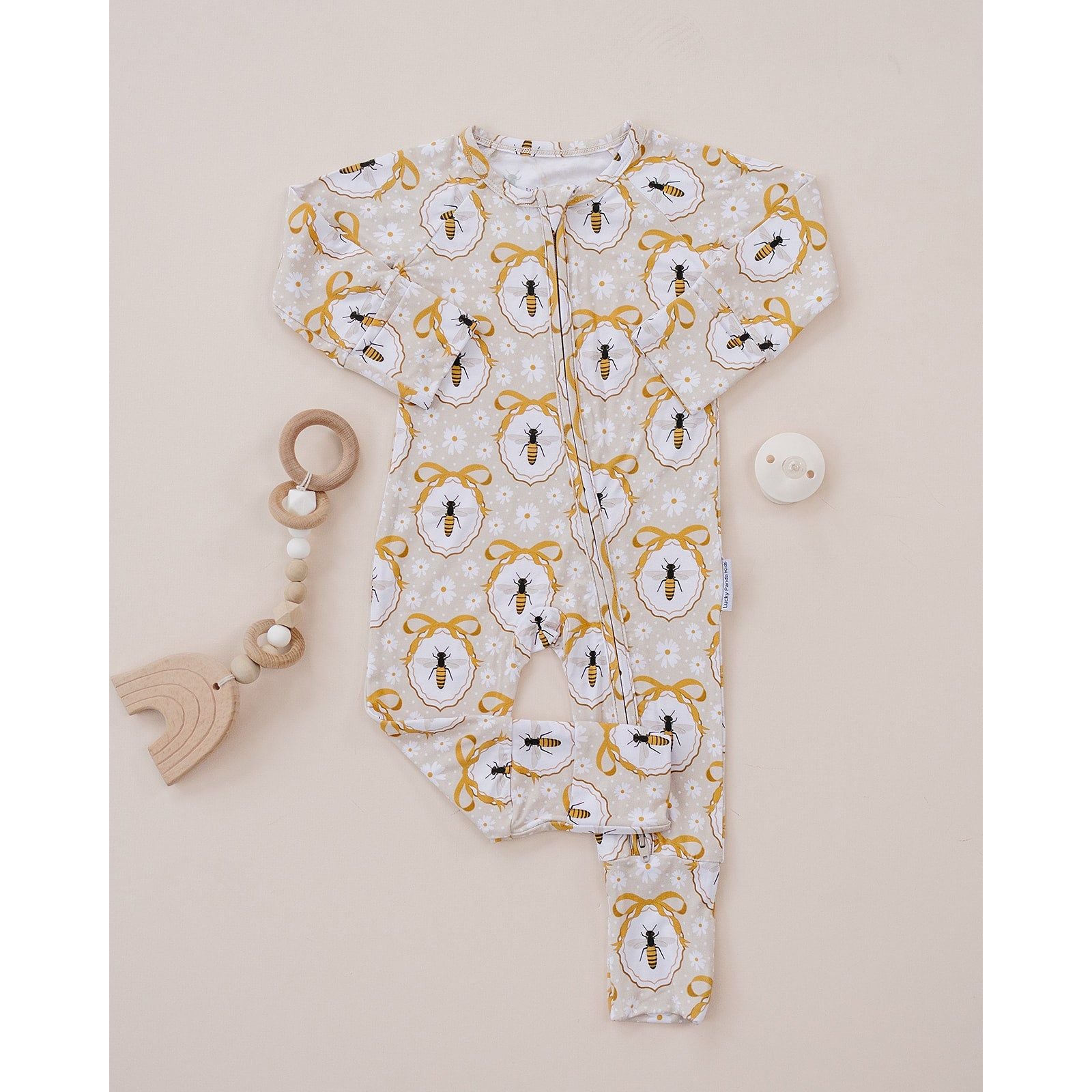Bamboo Zip Romper | Honey Bee