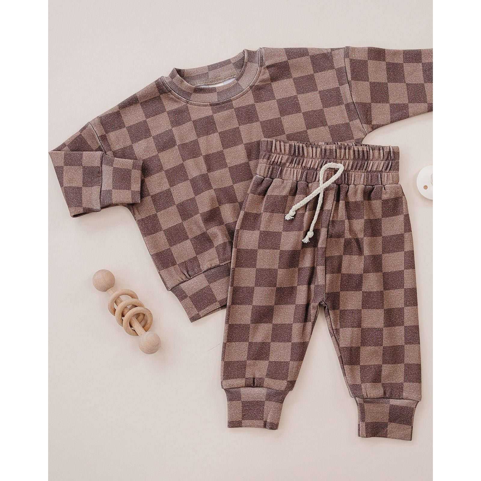 Jogger Set | Espresso Checkered