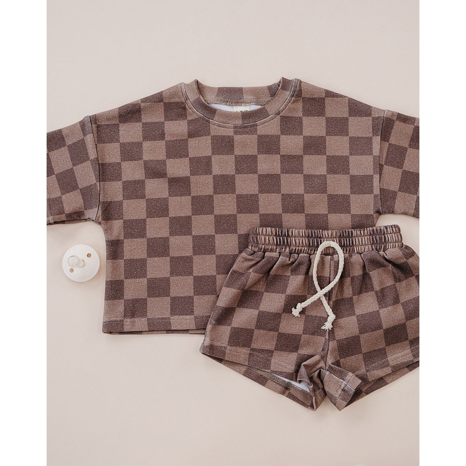 Shorts Set | Espresso Checkered