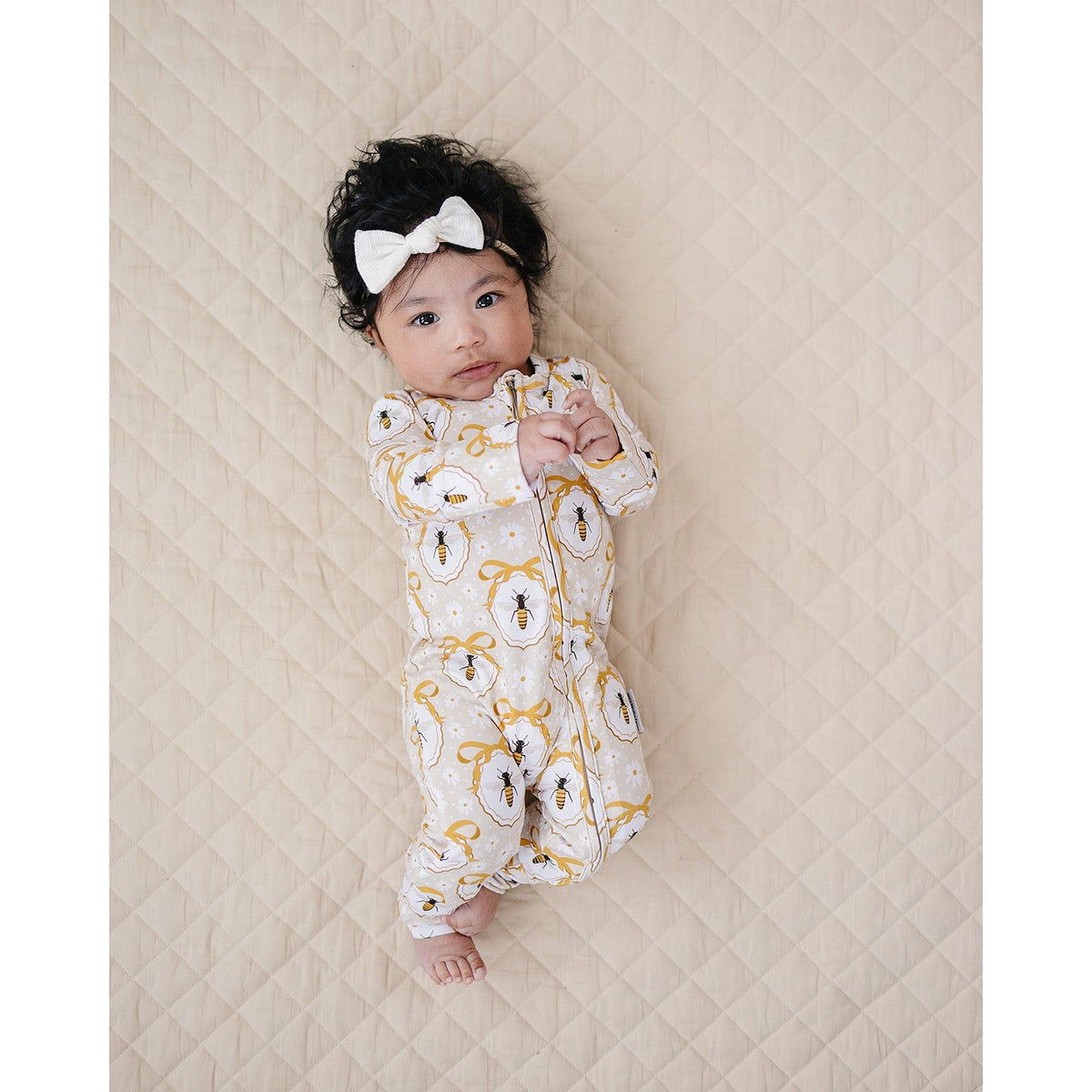 Bamboo Zip Romper | Honey Bee