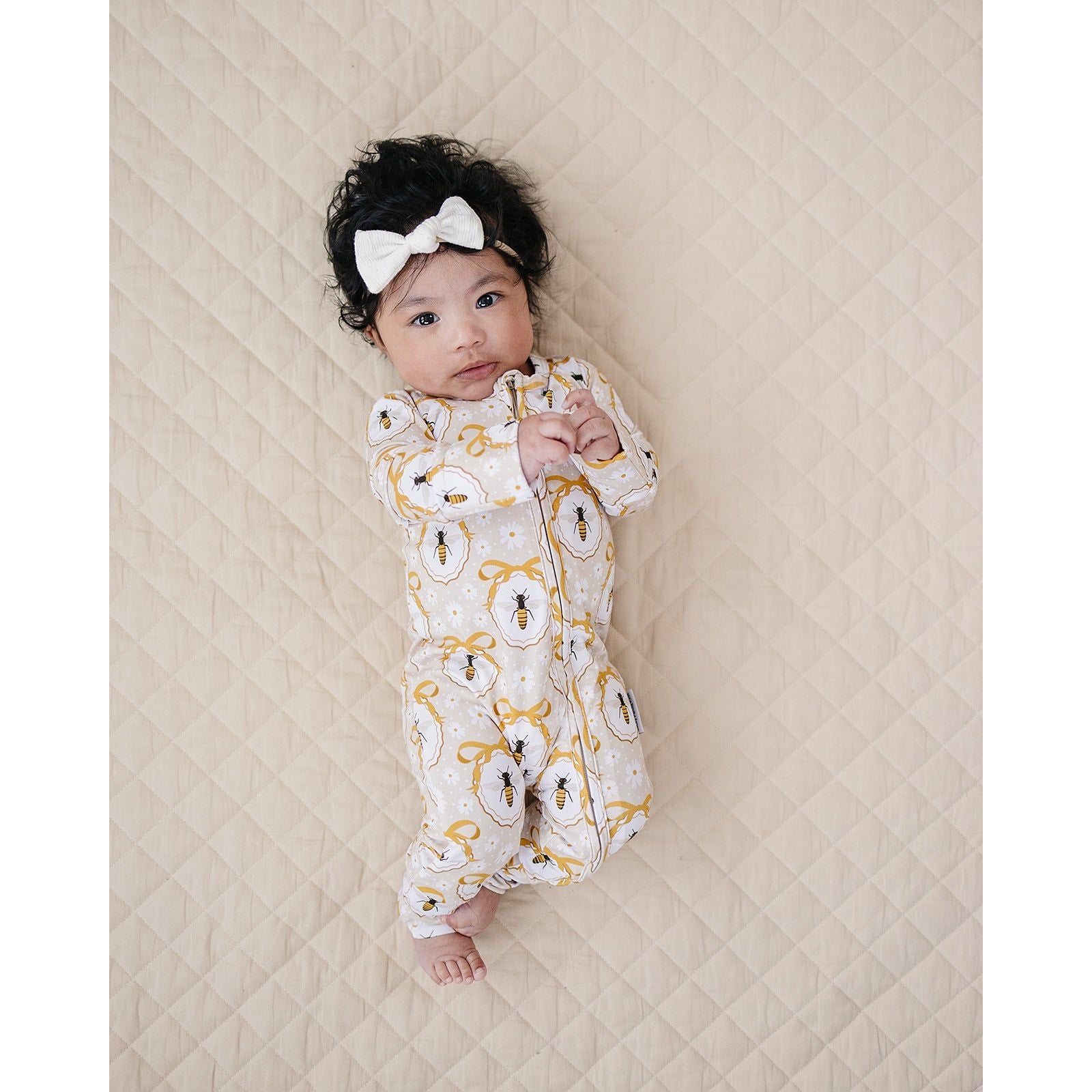 Bamboo Zip Romper | Honey Bee