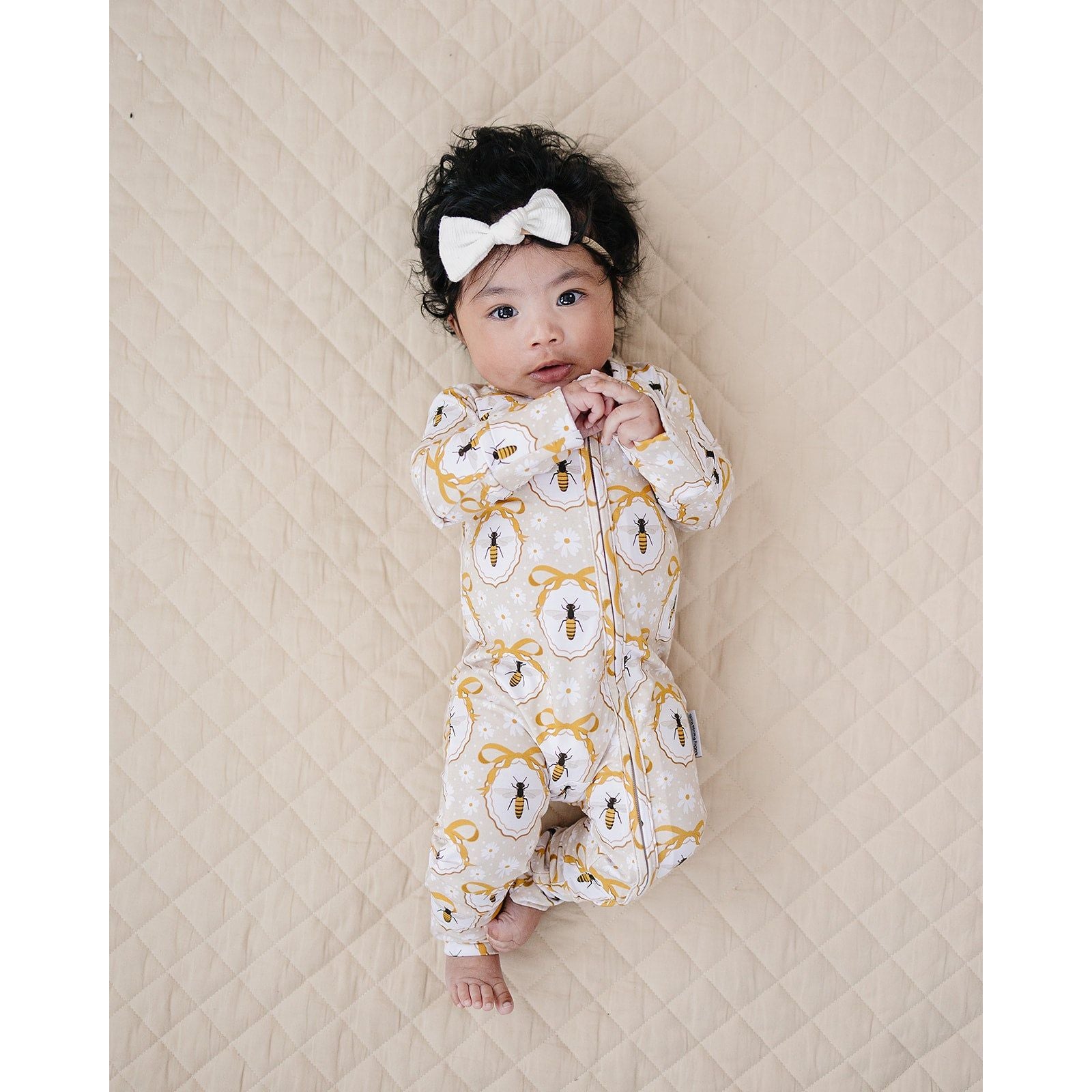 Bamboo Zip Romper | Honey Bee