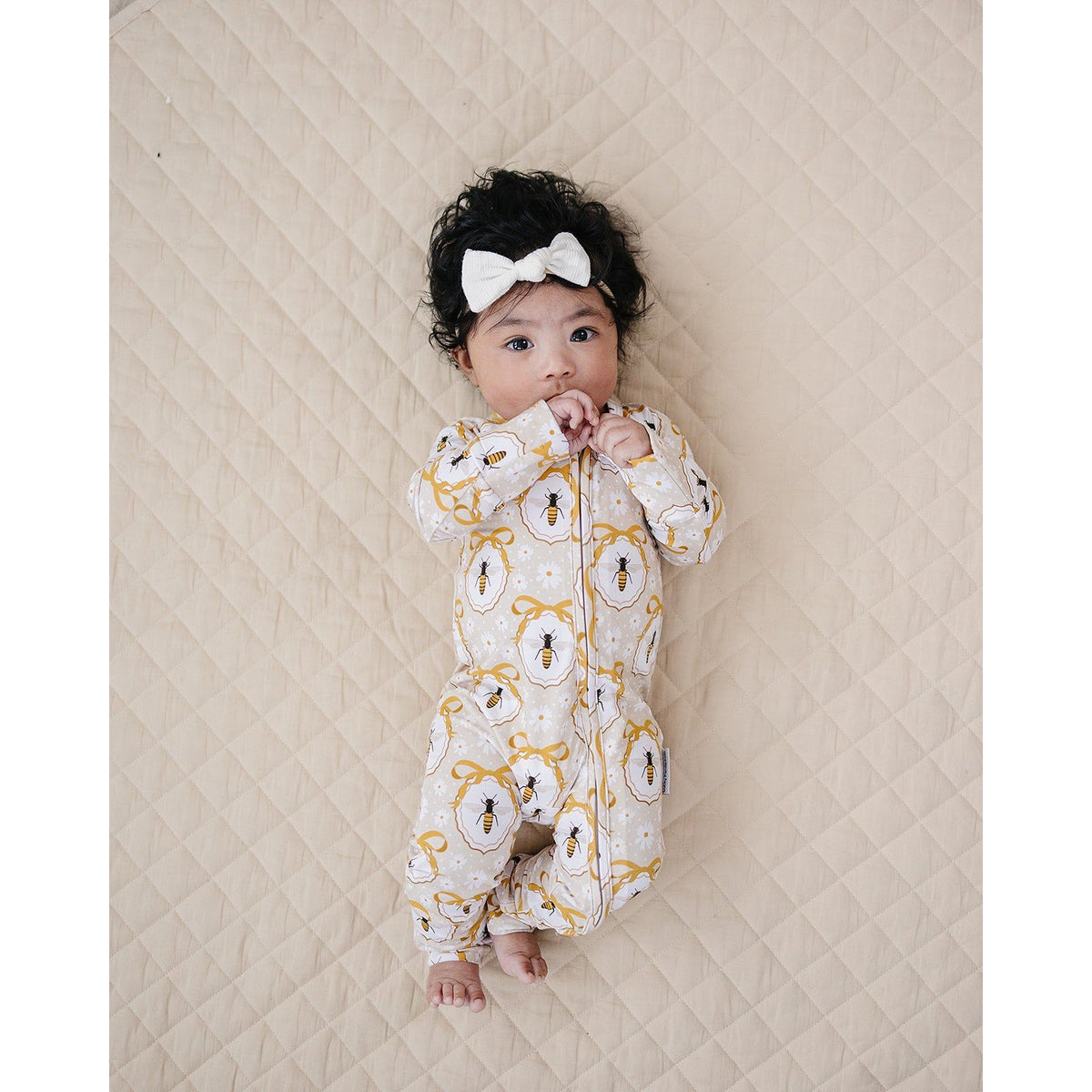 Bamboo Zip Romper | Honey Bee