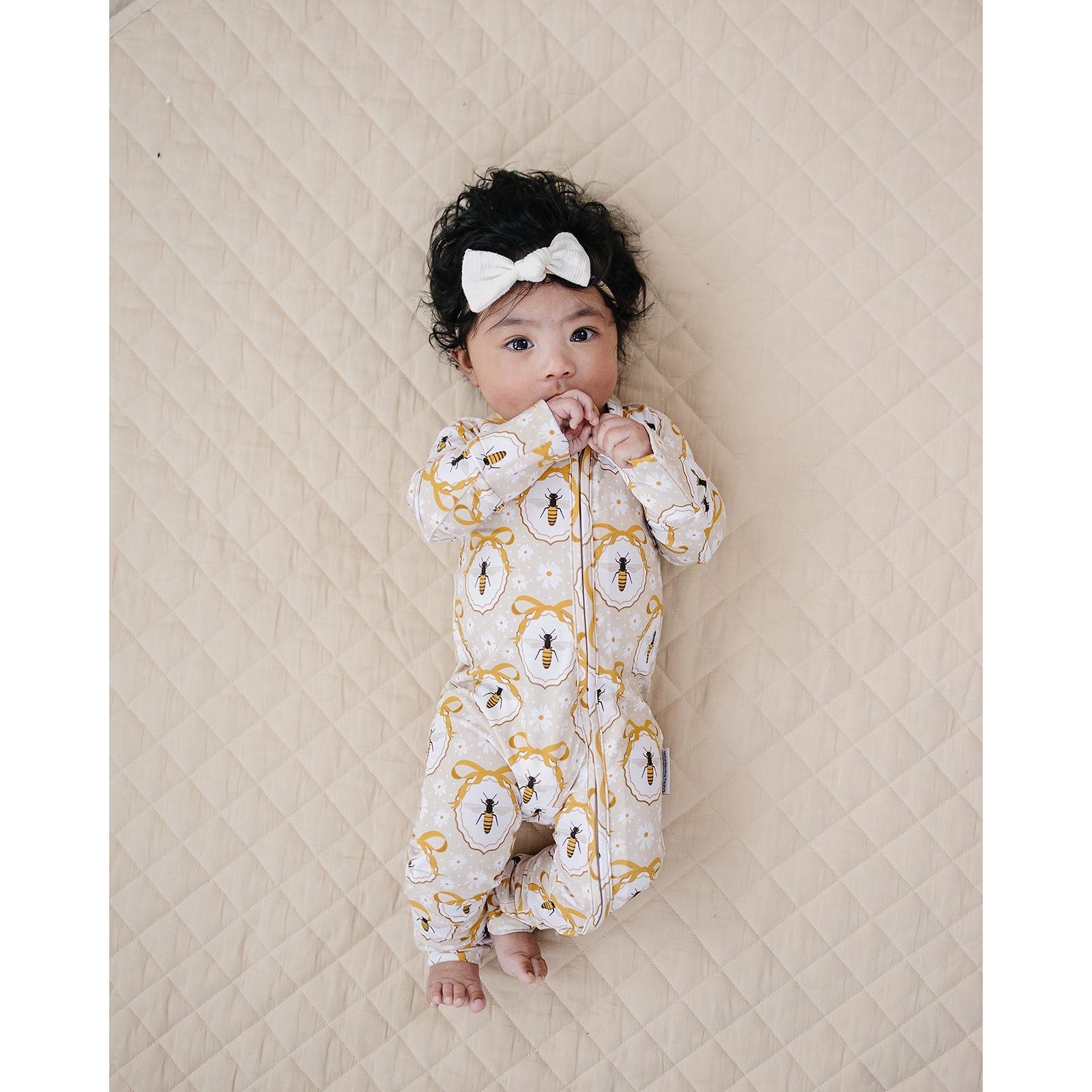 Bamboo Zip Romper | Honey Bee