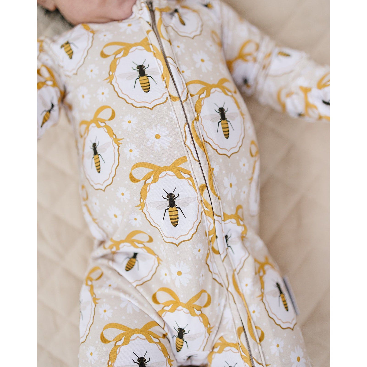 Bamboo Zip Romper | Honey Bee