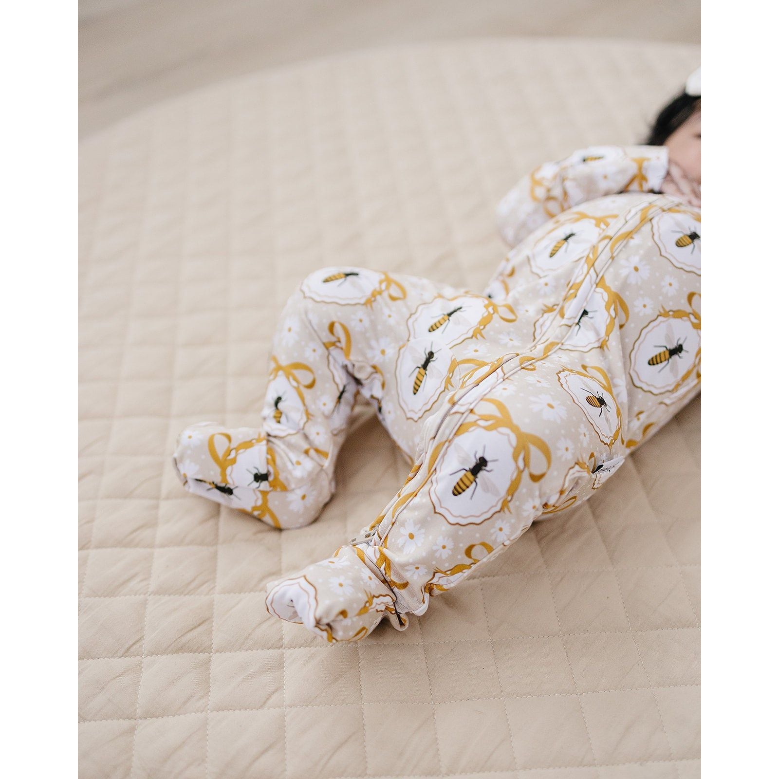 Bamboo Zip Romper | Honey Bee