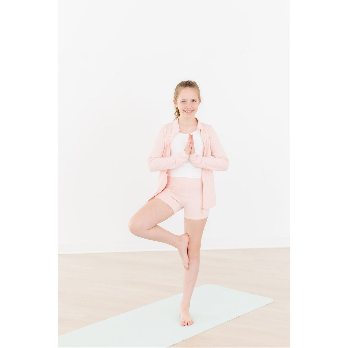 Zen Pink Full-Zip Ruffle Active Jacket