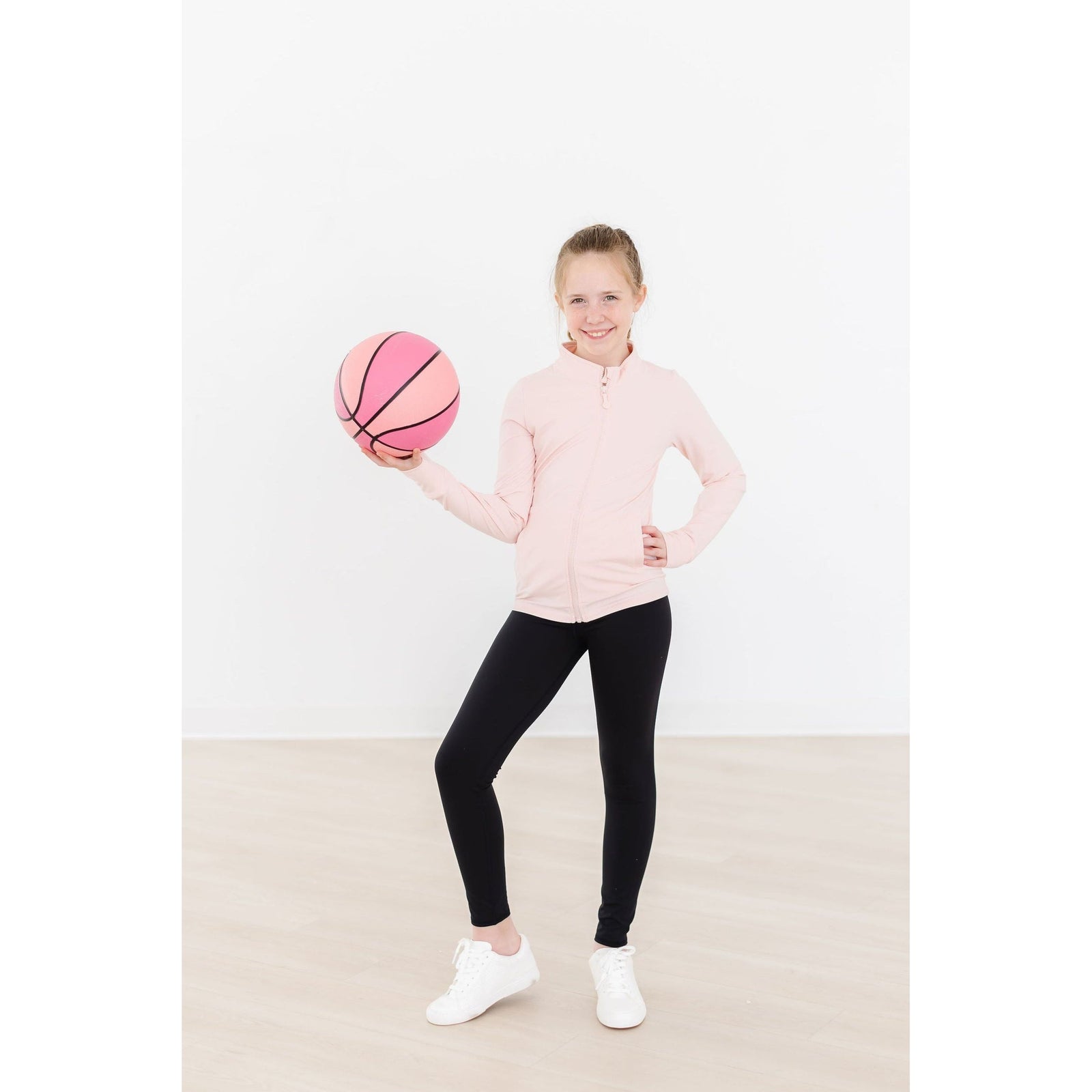 Zen Pink Full-Zip Ruffle Active Jacket