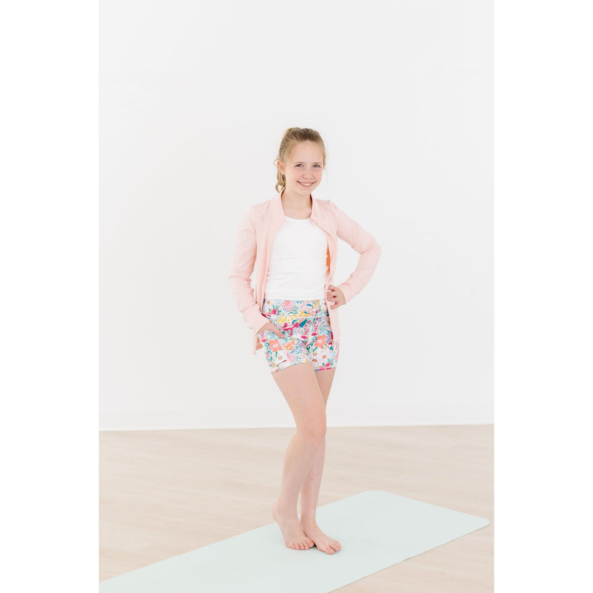 Zen Pink Full-Zip Ruffle Active Jacket