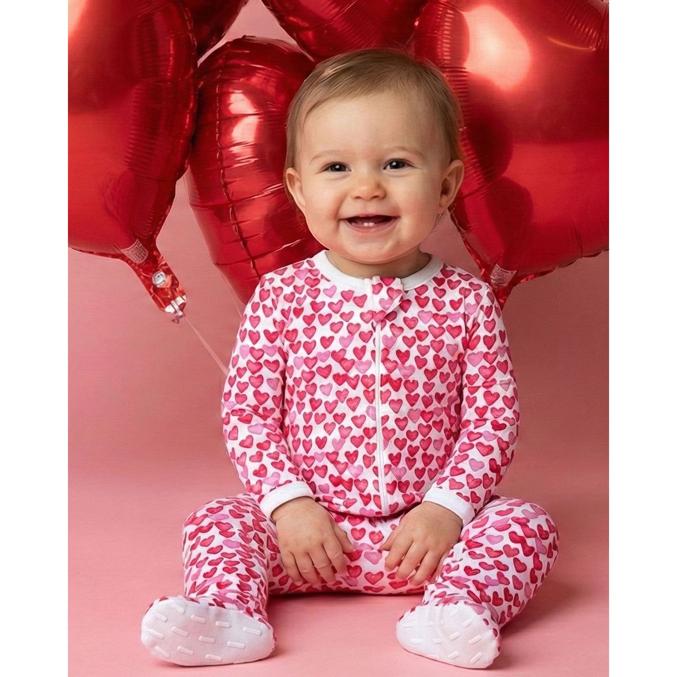 The Organic Zipper Footie [Sweethearts]