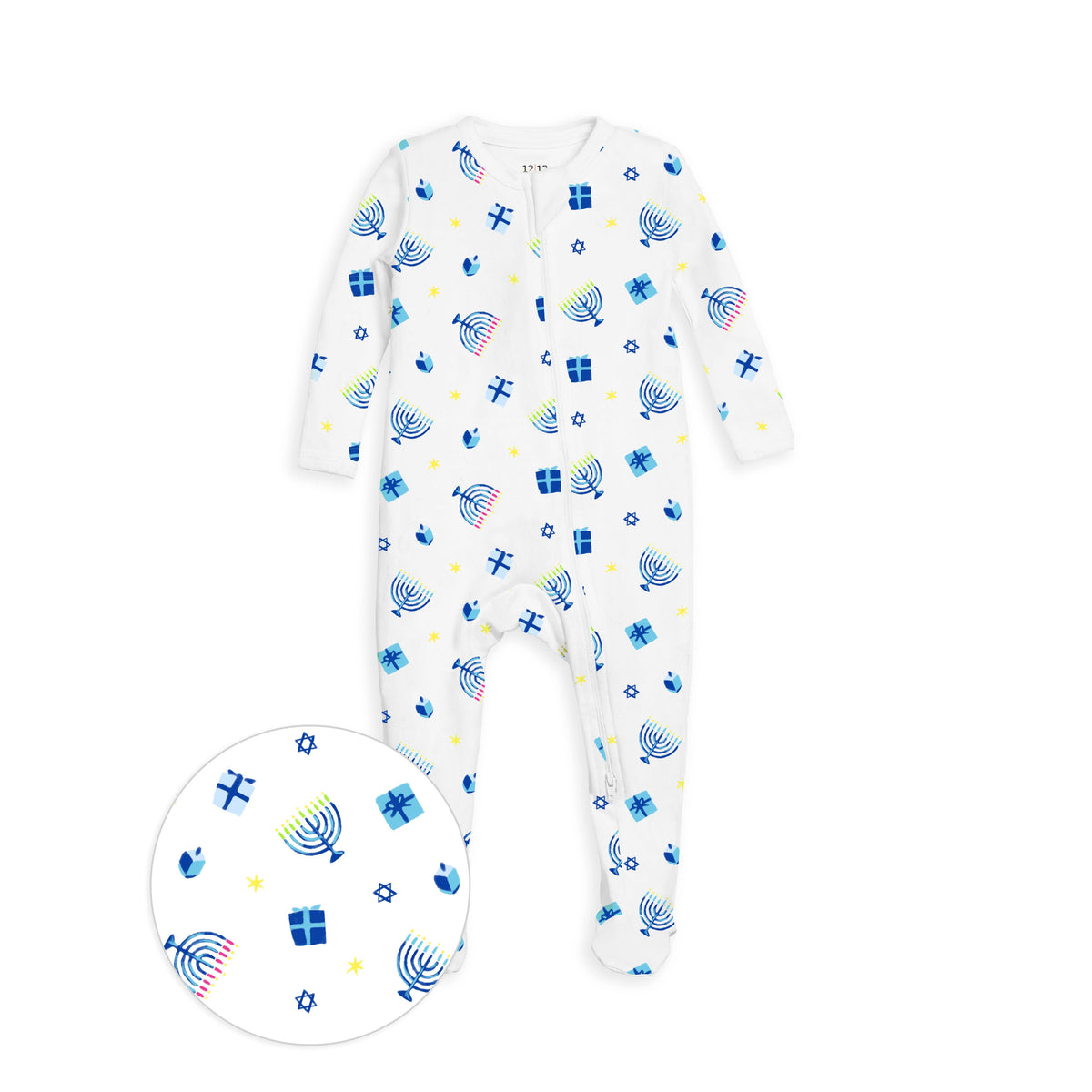 The Organic Zipper Footie [Happy Hanukkah]
