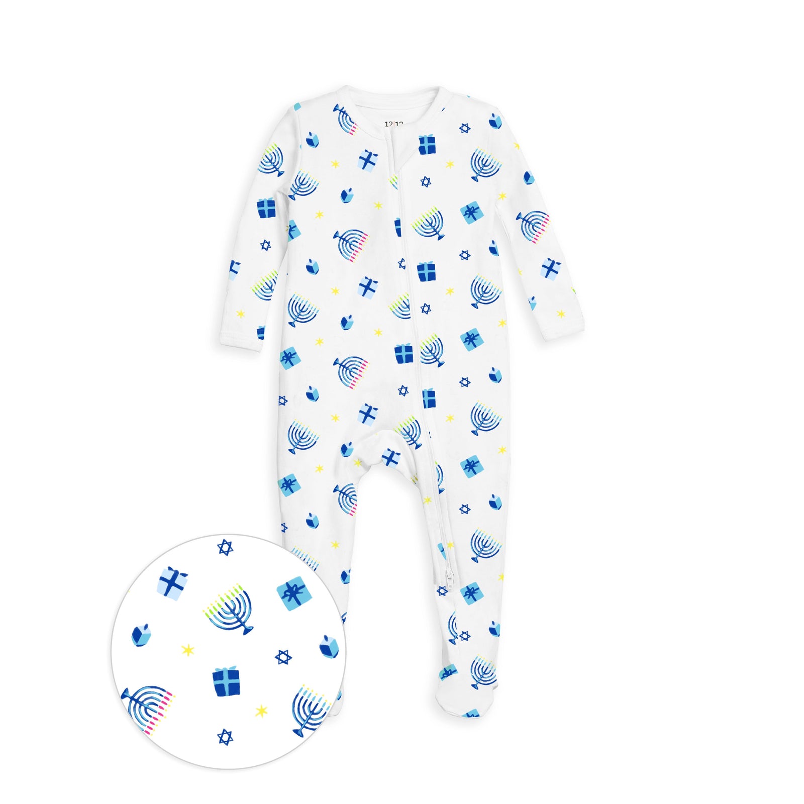 The Organic Zipper Footie [Happy Hanukkah]