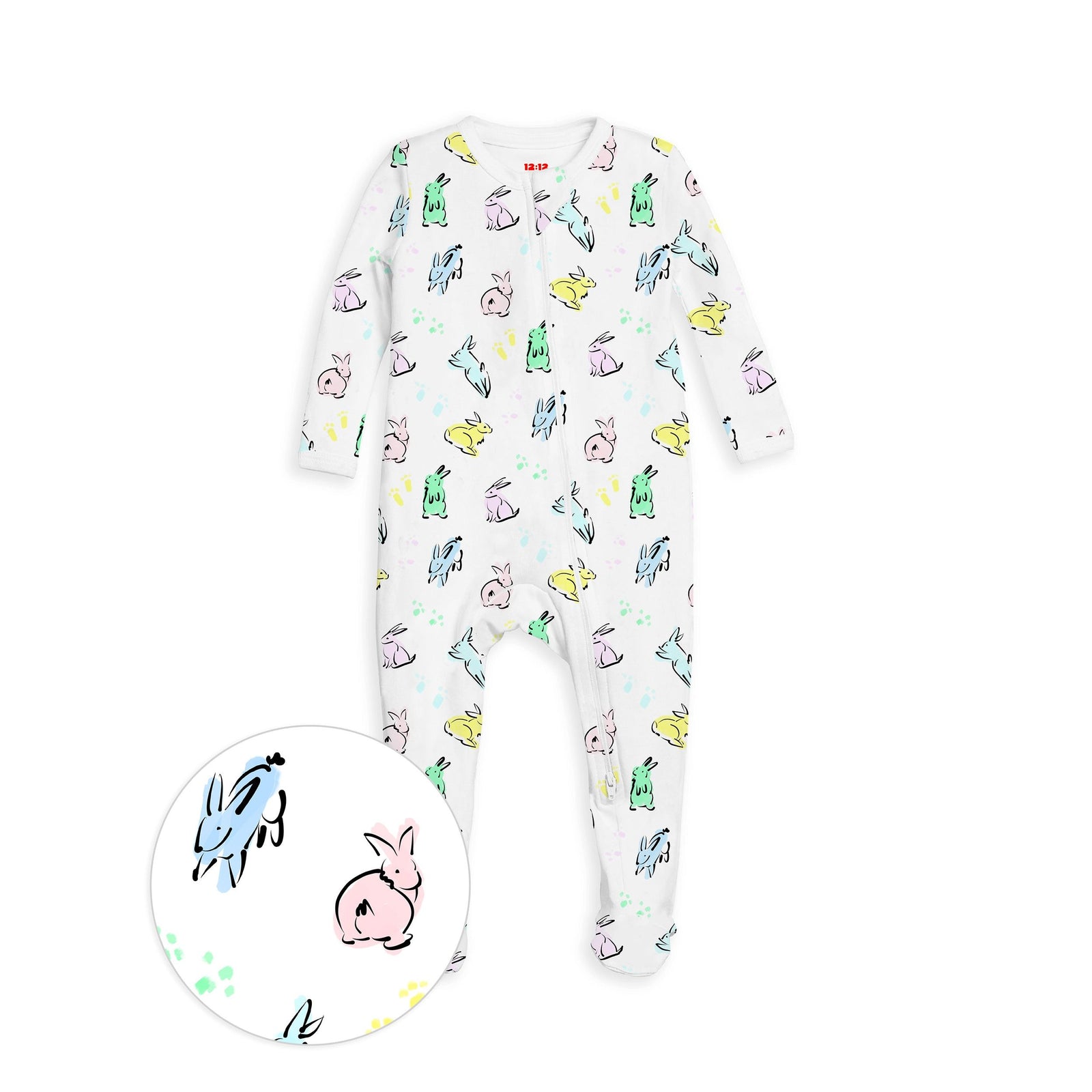 The Organic Zipper Footie [Bunny Hop]