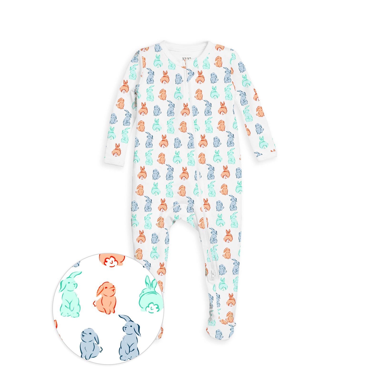 The Organic Zipper Footie [Bunny Tails]