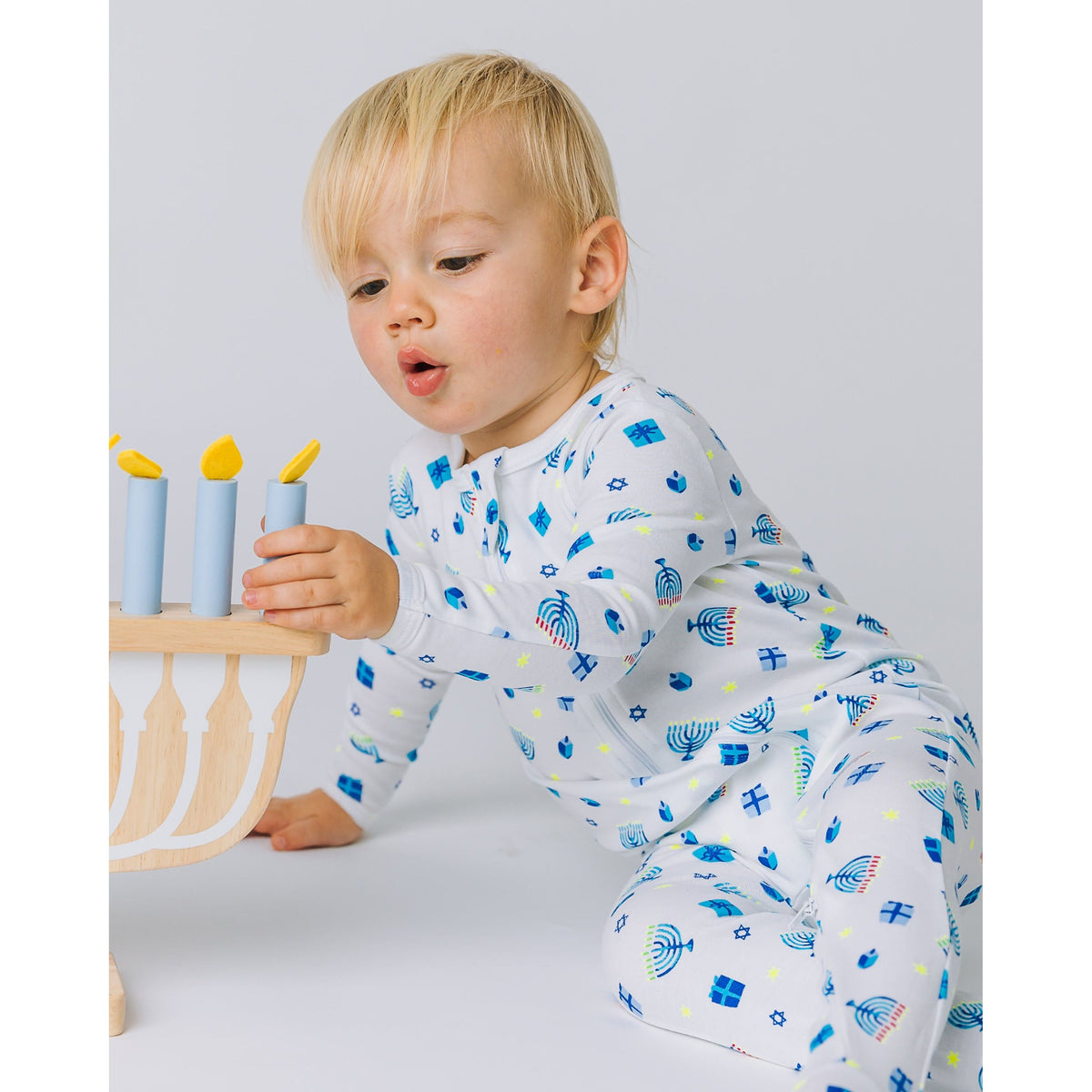 The Organic Zipper Footie [Happy Hanukkah]