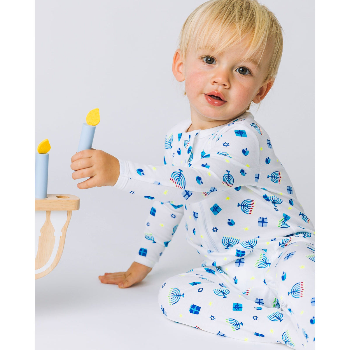 The Organic Zipper Footie [Happy Hanukkah]