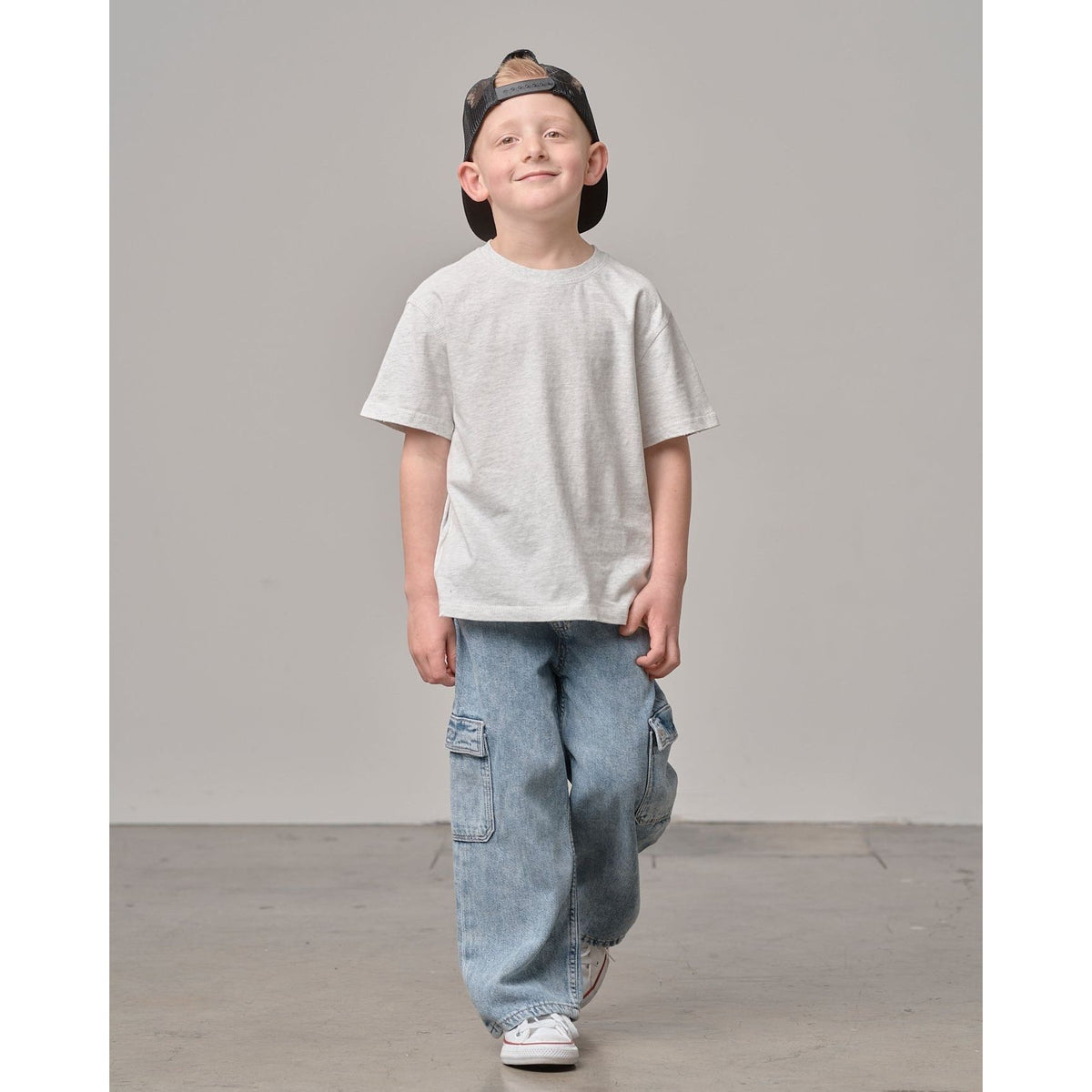 Athletic Boxy Tee - Light Heather Grey