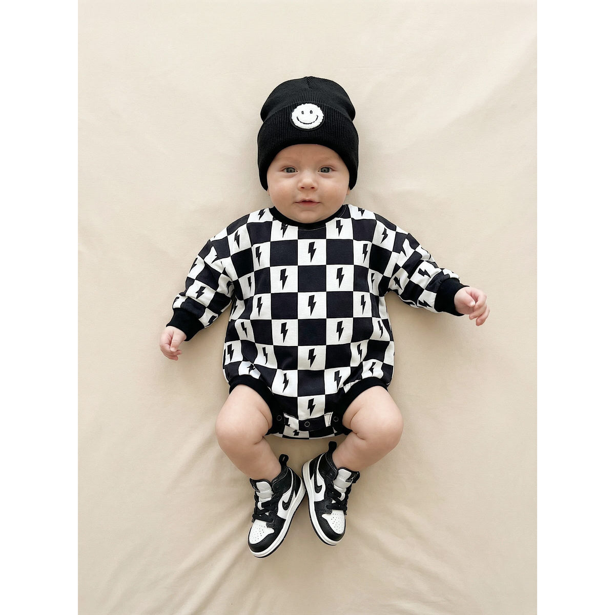 Bubble Romper | Charcoal Bolts
