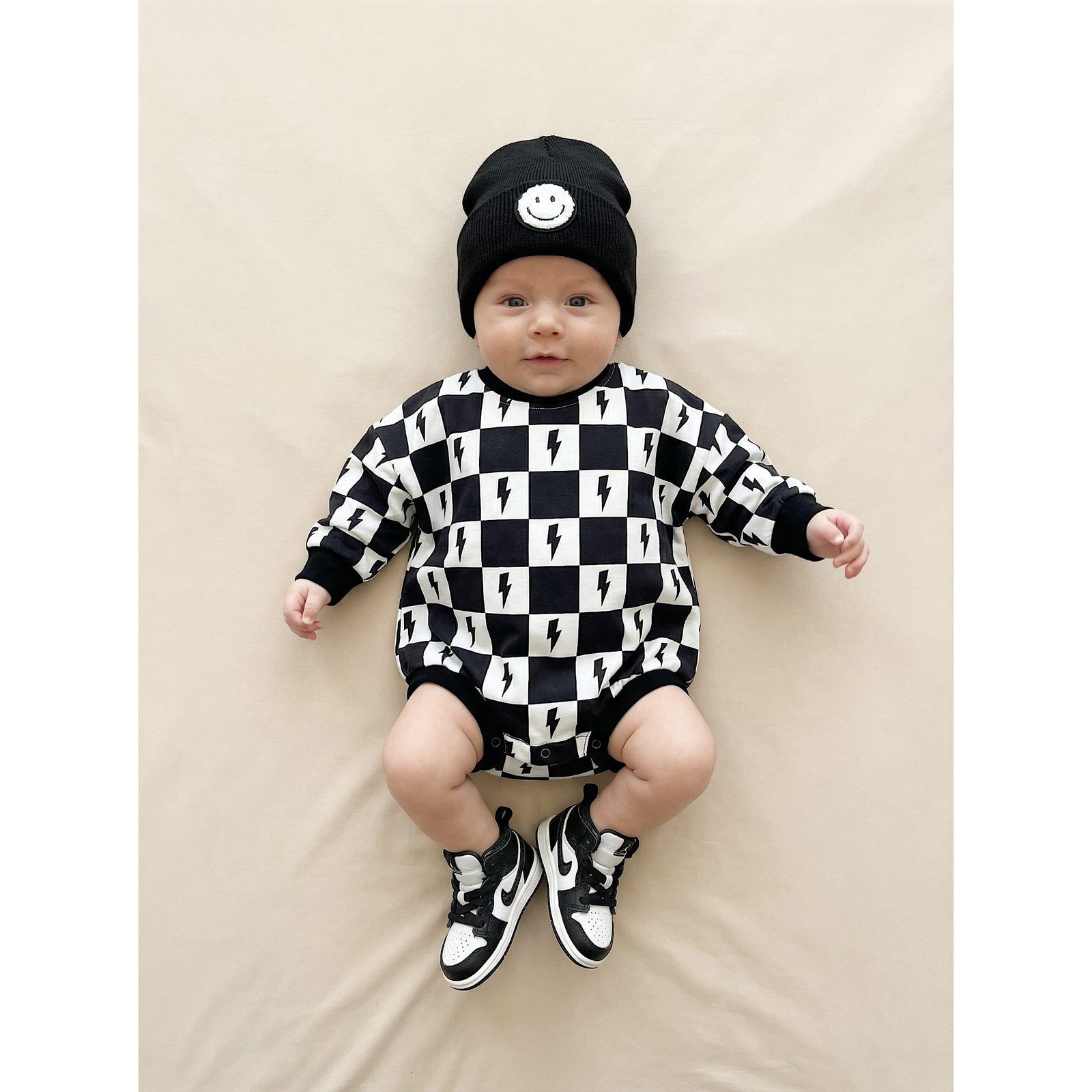 Bubble Romper | Charcoal Bolts
