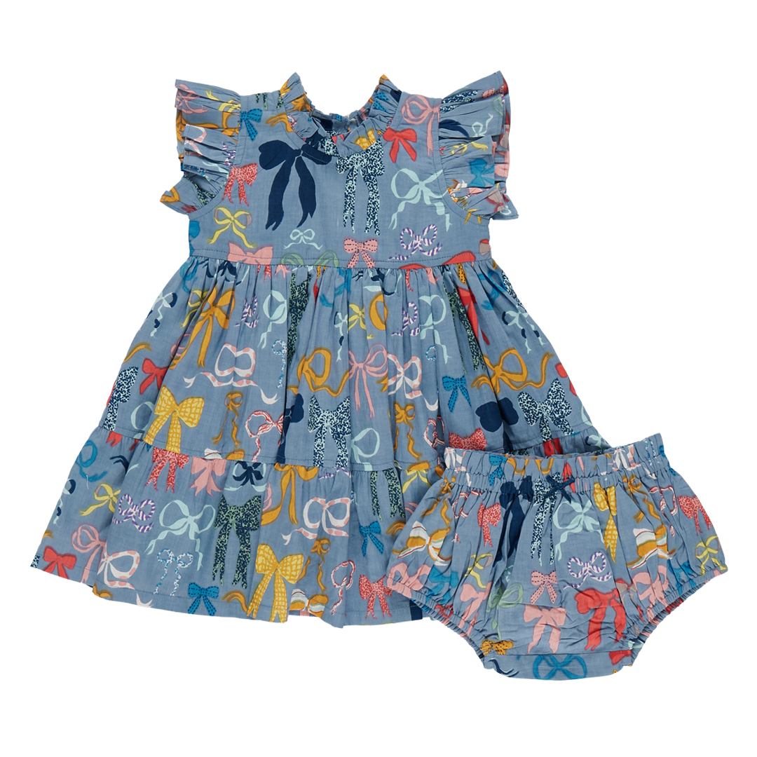 white christmas dresses baby girls jennifer dress set | bows on bows