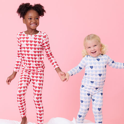 kids bamboo pj set | tiny hearts