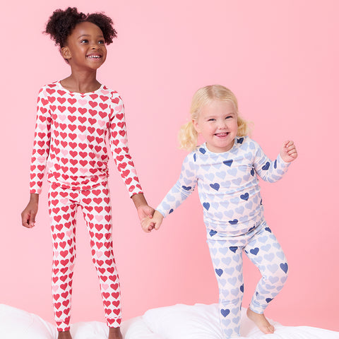 kids bamboo pj set | tiny hearts