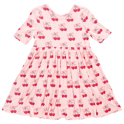 girls bamboo steph dress | cherry hearts