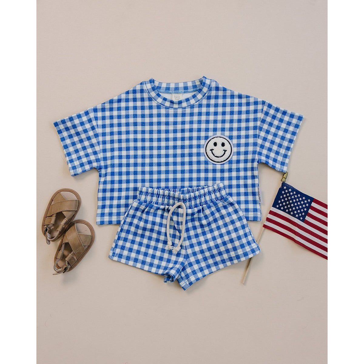 Shorts Set | Blue Gingham