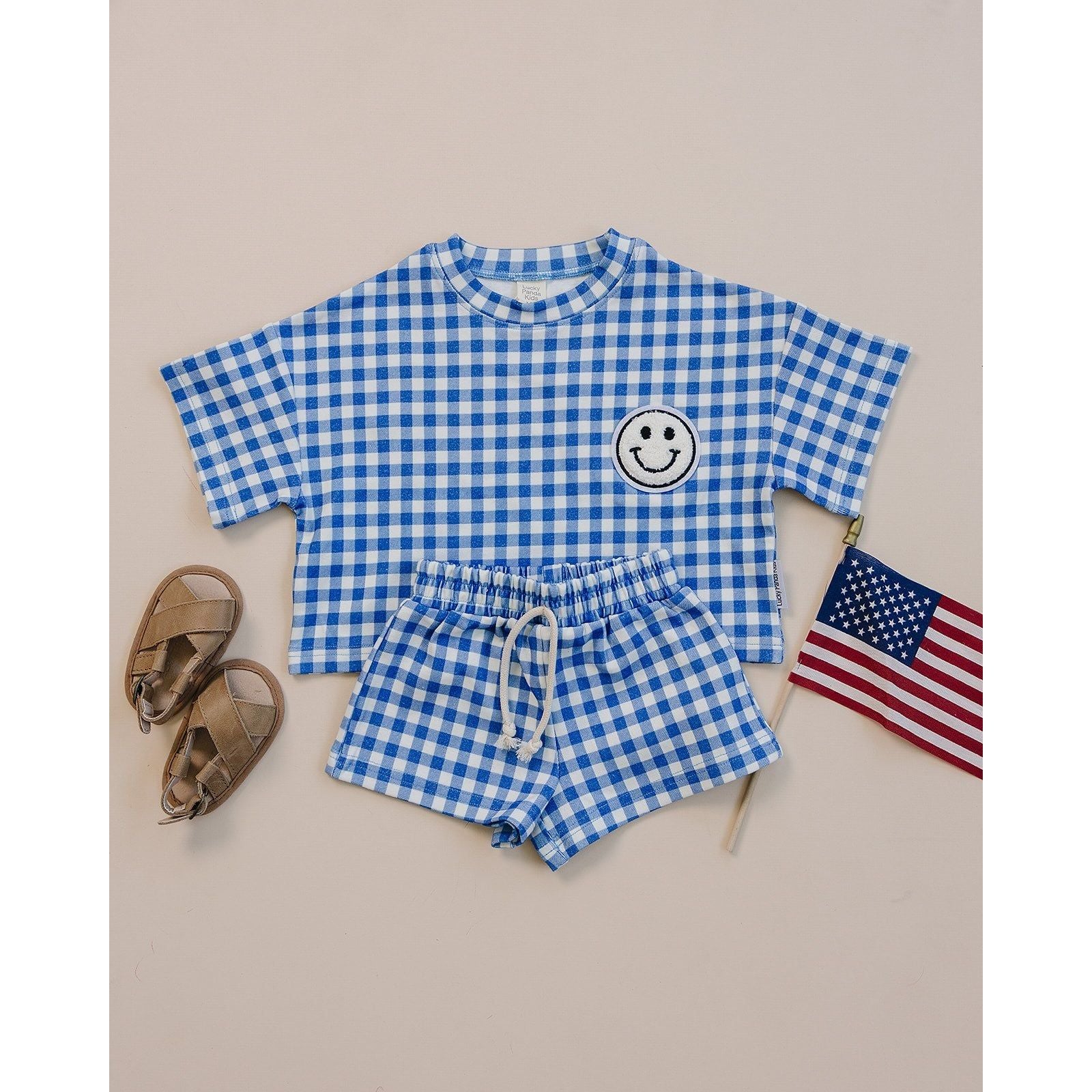 Shorts Set | Blue Gingham