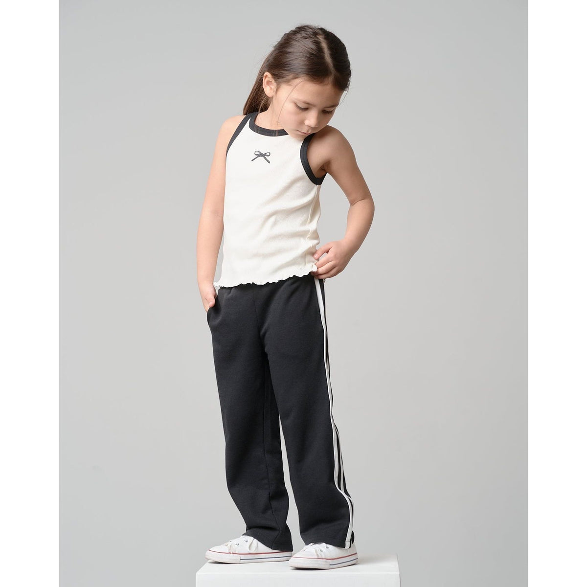 Bow Ribbed Tank - Vanilla