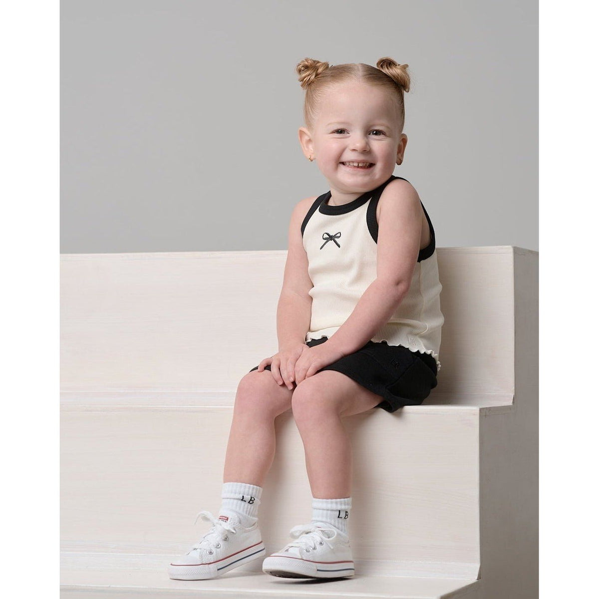 Bow Ribbed Tank - Vanilla