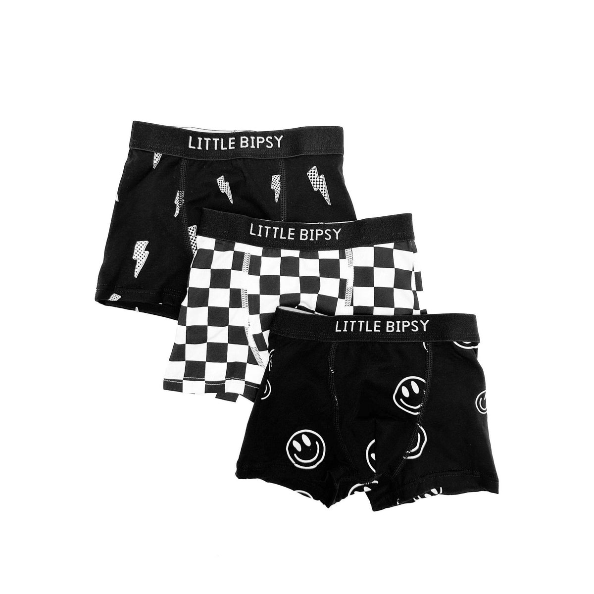 Boxer Brief 3-Pack - Smiley, Checkered, Lightning Bolt