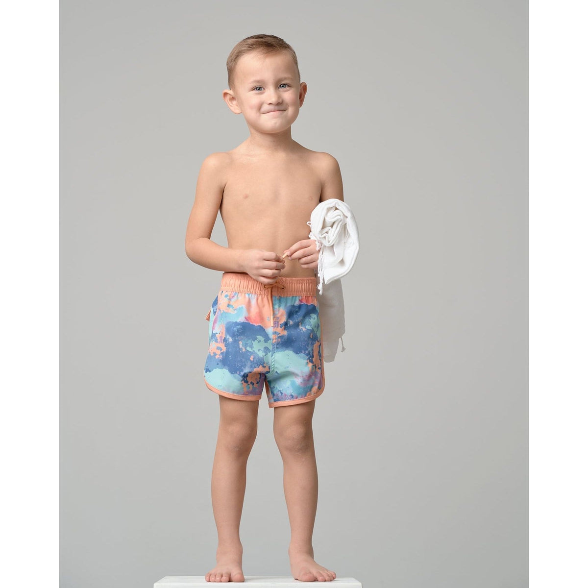 Boy's Swim Short - Melon Watercolor