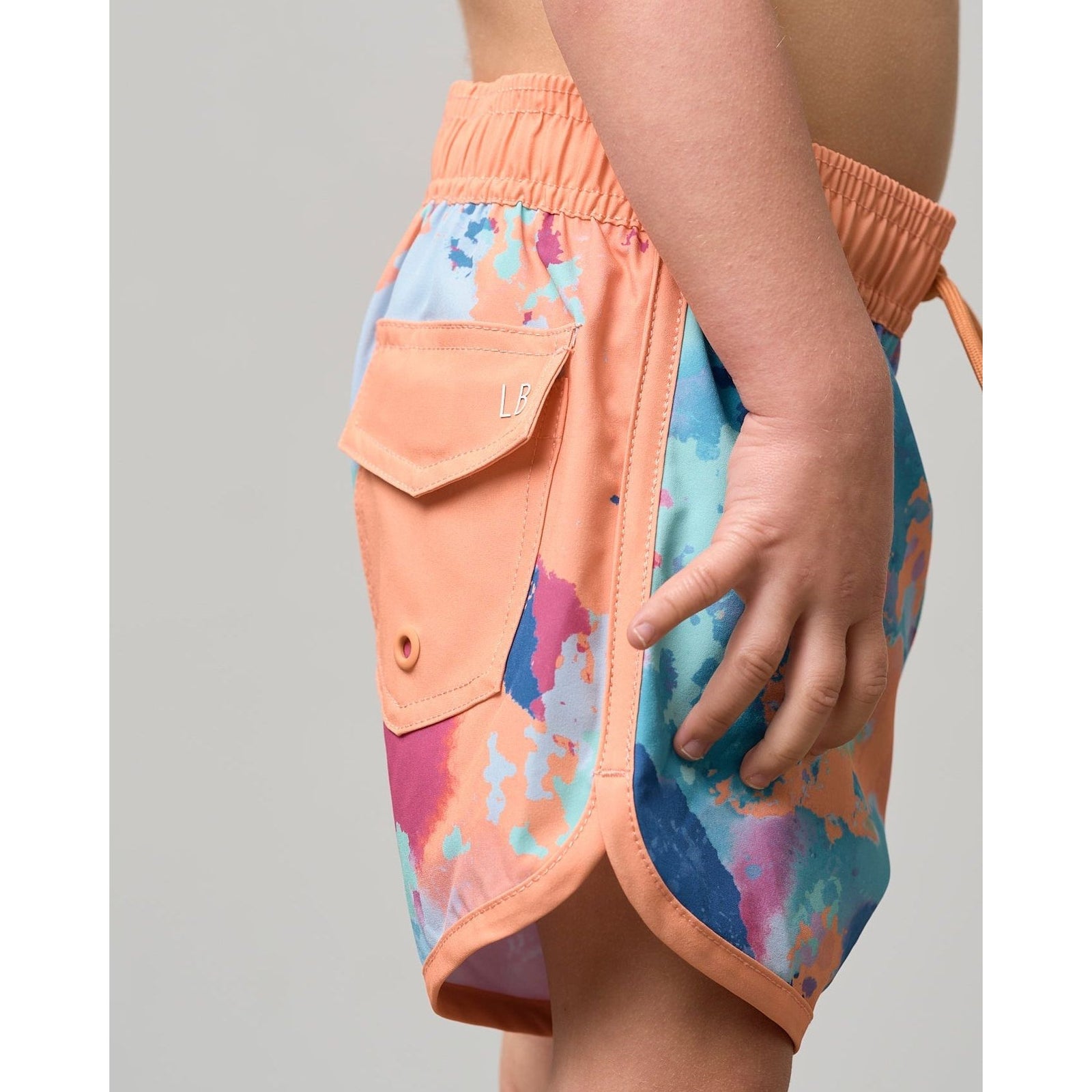 Boy's Swim Short - Melon Watercolor