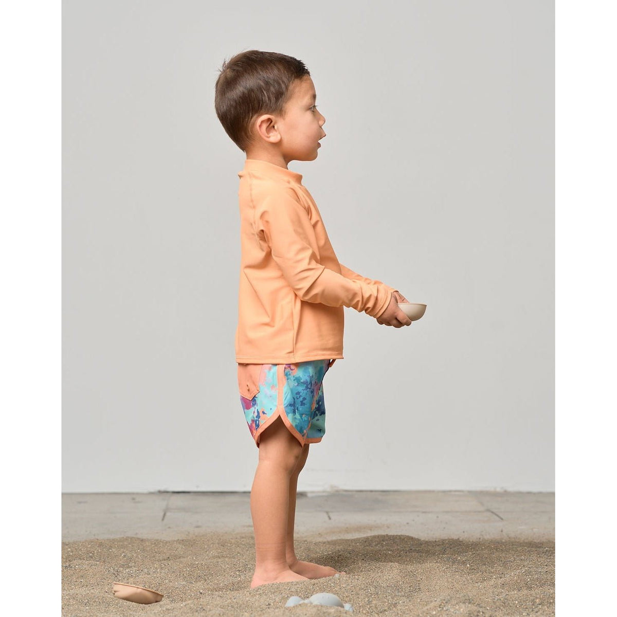 Boy's Swim Short - Melon Watercolor