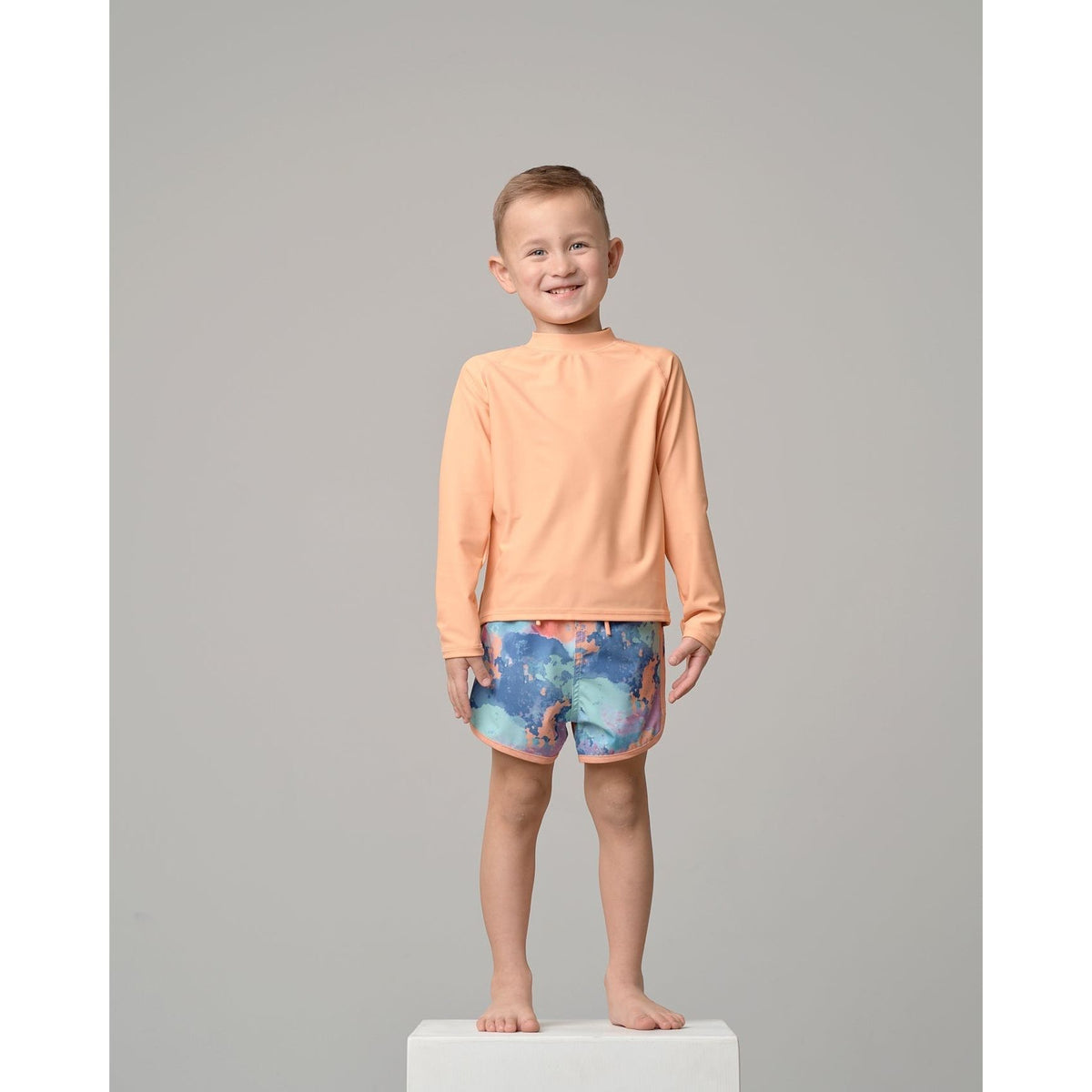Boy's Swim Short - Melon Watercolor