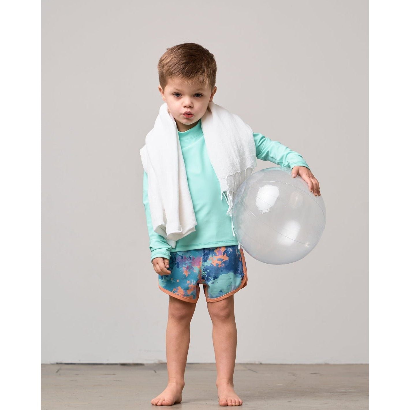 Boy's Swim Short - Melon Watercolor