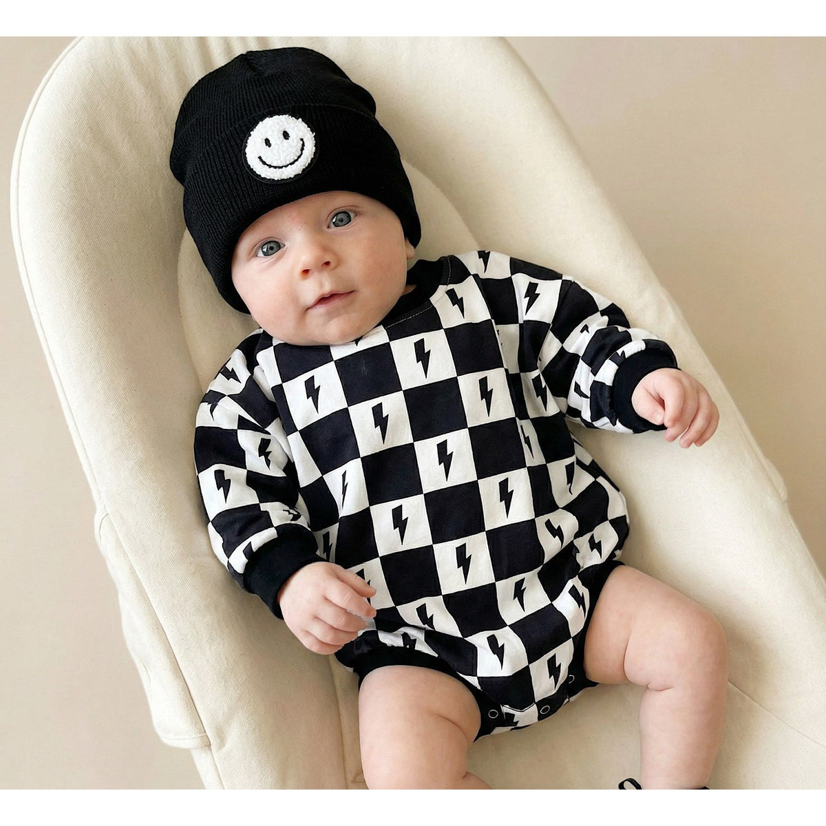 Bubble Romper | Charcoal Bolts