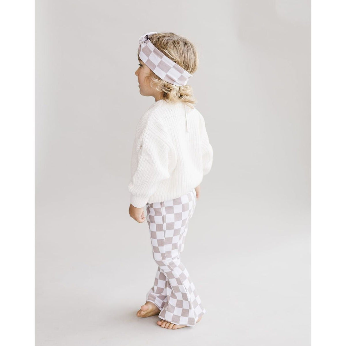 Checkered Headband | Latte