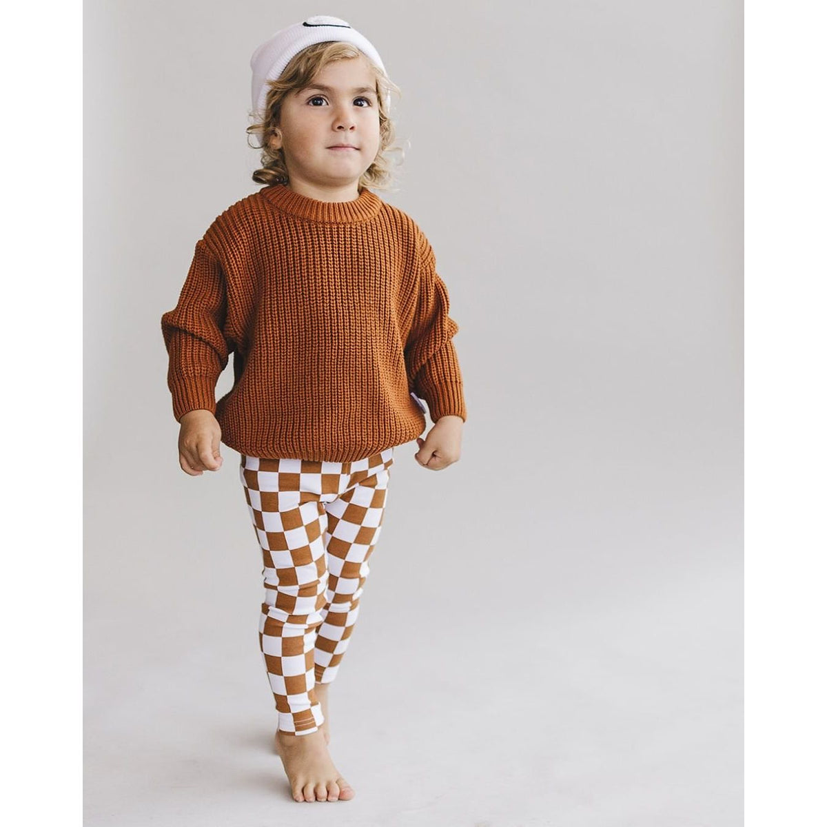 Checkered Leggings | Copper