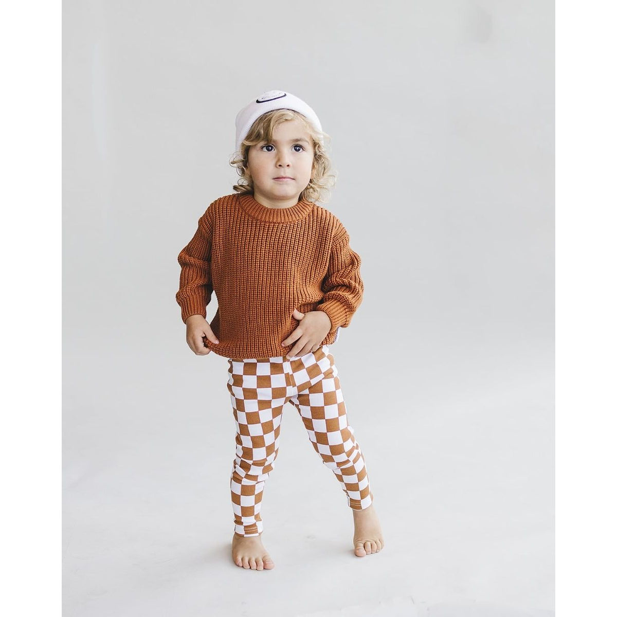 Checkered Leggings | Copper