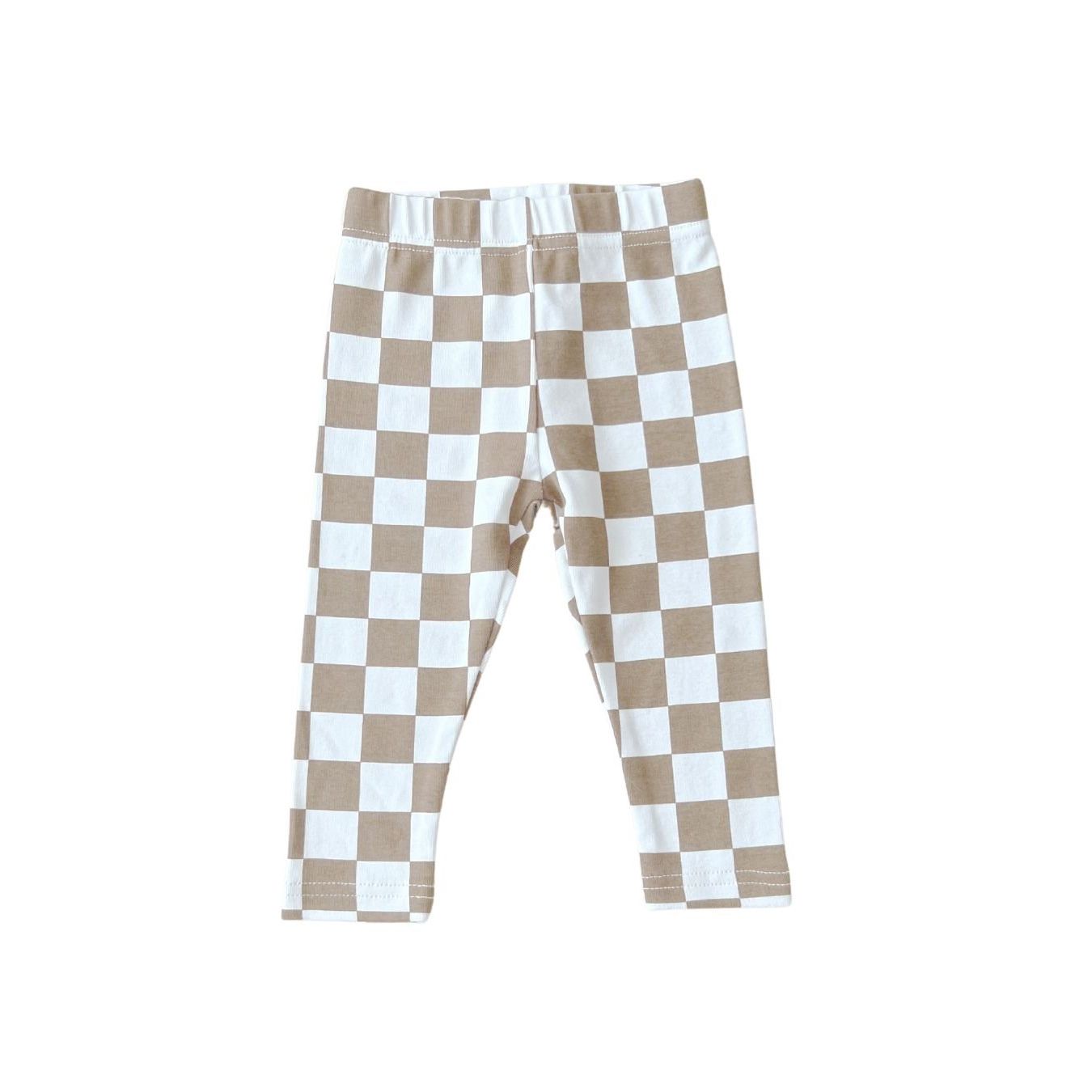 Checkered Leggings | Latte