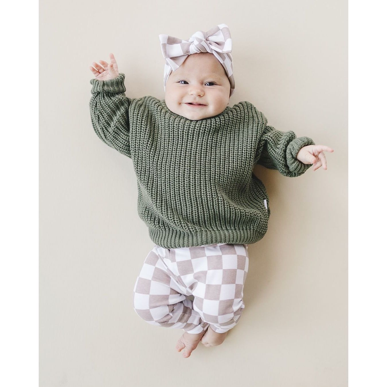 Checkered Leggings | Latte