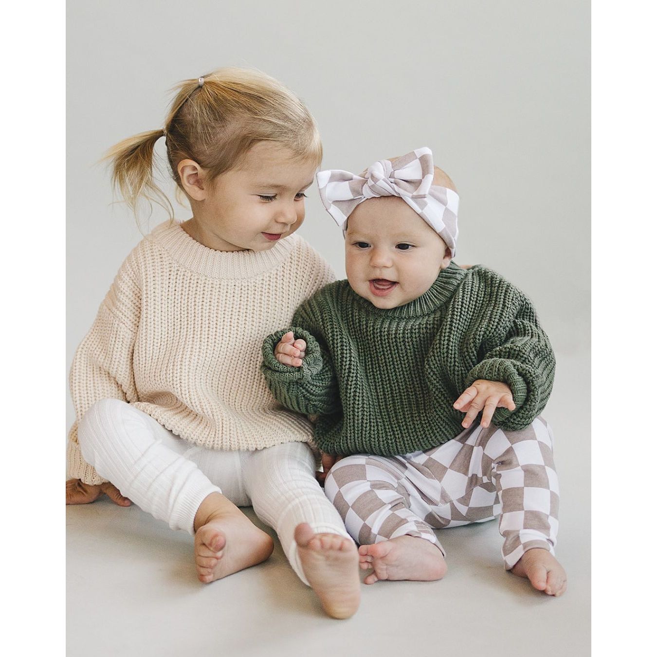 Checkered Leggings | Latte