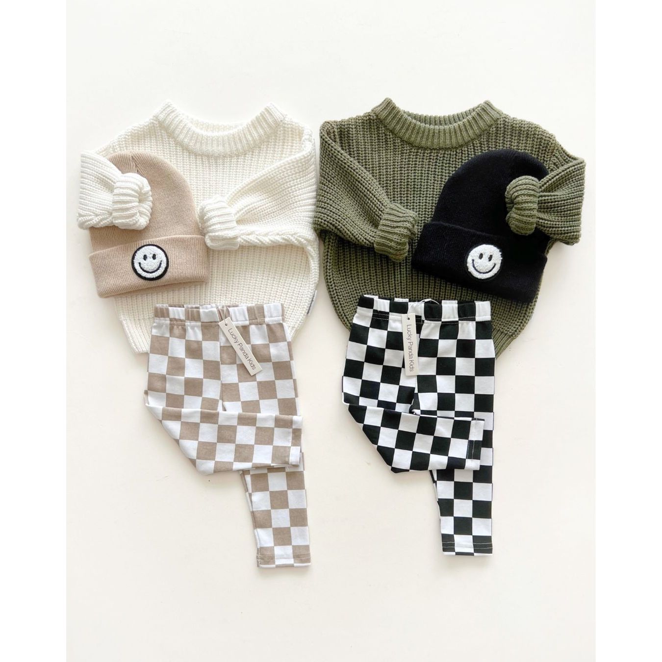 Checkered Leggings | Latte