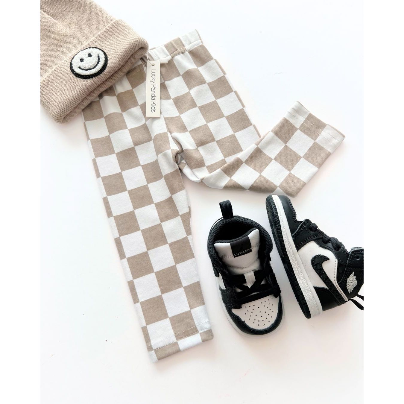 Checkered Leggings | Latte