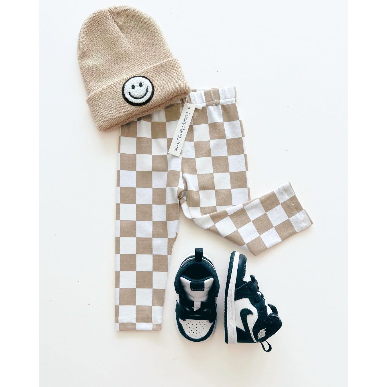 Checkered Leggings | Latte